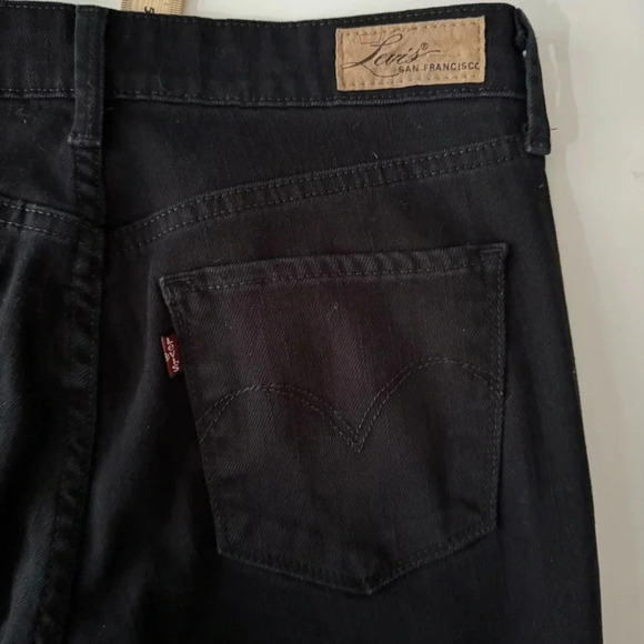 Levi’s San Francisco Demi Curve Classic Straight Leg Indigo Black Denim Jeans 28 - Picture 7 of 15